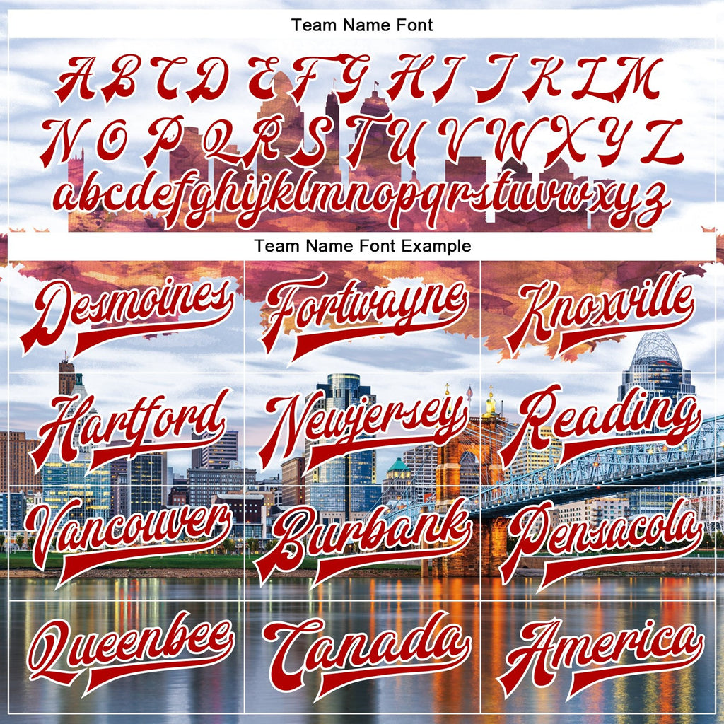 Custom White Red Cincinnati Ohio City Edition 3D Bomber Full-Snap Varsity Letterman Jacket photo 5