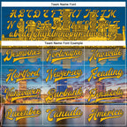 Custom Gold Navy Milwaukee Wisconsin City Edition 3D Bomber Full-Snap Varsity Letterman Jacket photo 5