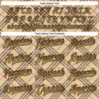Custom City Cream Old Gold Black-Light Pink Check Board 3D Pattern Design Bomber Full-Snap Varsity Letterman Jacket photo 5