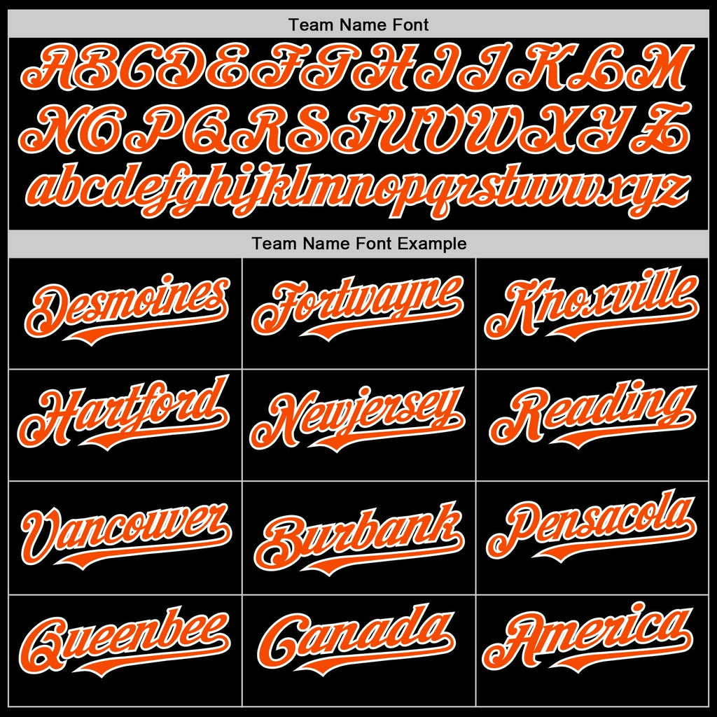 Custom Black Orange-White Bomber Full-Snap Varsity Letterman Hoodie Jacket photo 3