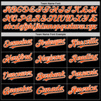 Custom Black Orange-White Bomber Full-Snap Varsity Letterman Hoodie Jacket photo 3