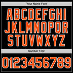 Custom Black Orange-White Bomber Full-Snap Varsity Letterman Hoodie Jacket photo 4
