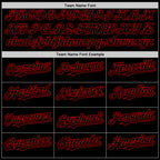 Custom Black Red Bomber Full-Snap Varsity Letterman Hoodie Jacket photo 3