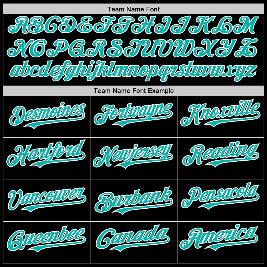 Custom Black Aqua-White Bomber Full-Snap Varsity Letterman Two Tone Hoodie Jacket photo 4