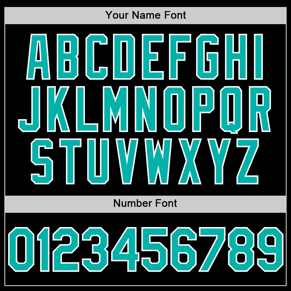 Custom Black Aqua-White Bomber Full-Snap Varsity Letterman Two Tone Hoodie Jacket photo 5