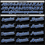 Custom Black Royal-White Bomber Full-Snap Varsity Letterman Two Tone Hoodie Jacket photo 4