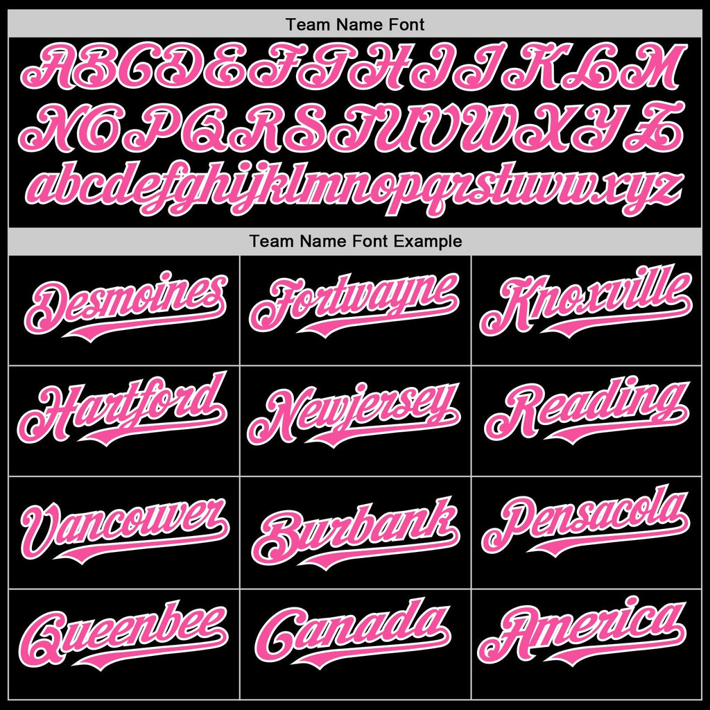 Custom Black Pink-White Bomber Full-Snap Varsity Letterman Two Tone Hoodie Jacket photo 3