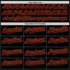 Custom Black Orange Bomber Full-Snap Varsity Letterman Two Tone Hoodie Jacket photo 3