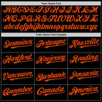 Custom Black Orange Bomber Full-Snap Varsity Letterman Two Tone Hoodie Jacket photo 3
