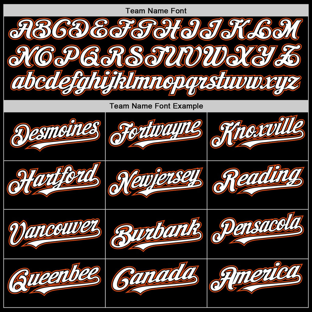 Custom Black White-Orange Bomber Full-Snap Varsity Letterman Two Tone Hoodie Jacket photo 3