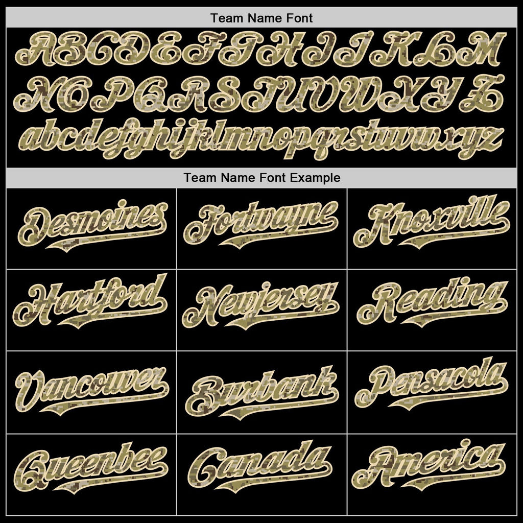 Custom Black Camo Olive-Cream Bomber Full-Snap Varsity Letterman Two Tone Hoodie Jacket photo 3