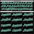Custom Black Kelly Green-White Bomber Full-Snap Varsity Letterman Two Tone Hoodie Jacket photo 4