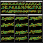 Custom Black Kelly Green-Gold Bomber Full-Snap Varsity Letterman Two Tone Hoodie Jacket photo 3