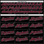 Custom Black Crimson-Gray Bomber Full-Snap Varsity Letterman Two Tone Hoodie Jacket photo 3