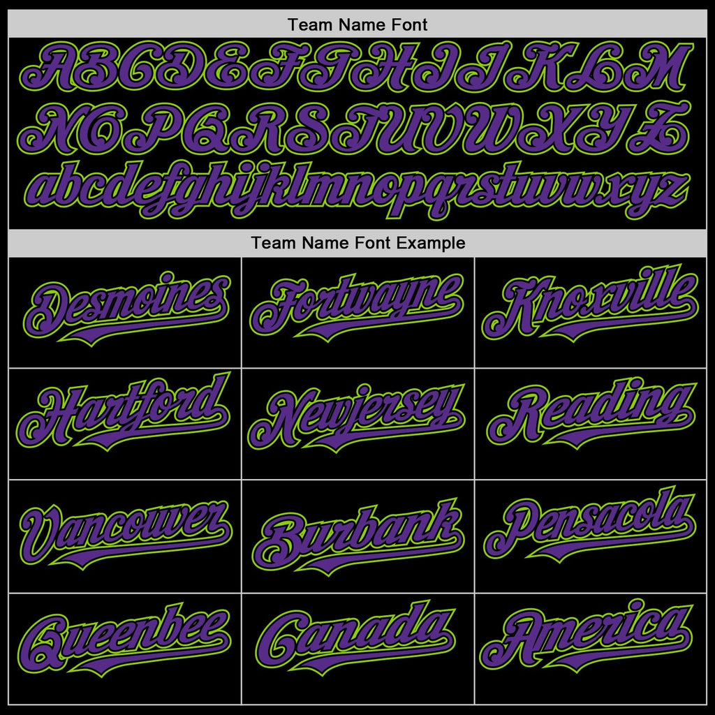 Custom Black Purple-Neon Green Bomber Full-Snap Varsity Letterman Two Tone Hoodie Jacket photo 3