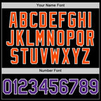 Custom Black Purple-Orange Bomber Full-Snap Varsity Letterman Two Tone Hoodie Jacket photo 5