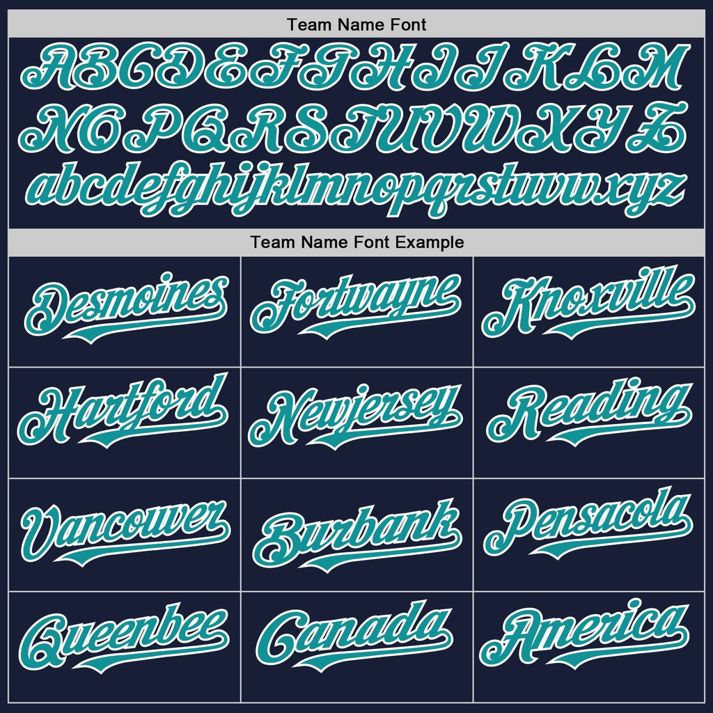 Custom Navy Teal-White Bomber Full-Snap Varsity Letterman Two Tone Hoodie Jacket photo 3