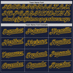 Custom Navy Cream-Gold Bomber Full-Snap Varsity Letterman Two Tone Hoodie Jacket photo 4