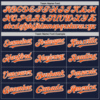 Custom Navy Orange-White Bomber Full-Snap Varsity Letterman Two Tone Hoodie Jacket photo 4