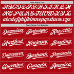 Custom Red White Bomber Full-Snap Varsity Letterman Two Tone Hoodie Jacket photo 4