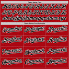 Custom Red Black-White Bomber Full-Snap Varsity Letterman Two Tone Hoodie Jacket photo 4