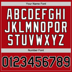 Custom Red Black-White Bomber Full-Snap Varsity Letterman Two Tone Hoodie Jacket photo 5