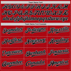 Custom Red Black-Gray Bomber Full-Snap Varsity Letterman Two Tone Hoodie Jacket photo 4