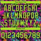 Custom Graffiti Pattern Neon Green-Black Splash 3D Bomber Full-Snap Varsity Letterman Hoodie Jacket photo 4