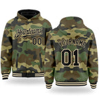 Custom Camo Black-Cream 3D Bomber Full-Snap Varsity Letterman Salute To Service Hoodie Jacket