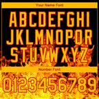 Custom Black Gold-Red Flame 3D Pattern Design Bomber Full-Snap Varsity Letterman Hoodie Jacket photo 4