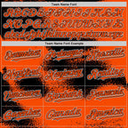 Custom Orange Black-White Abstract Color Blocks Fragment Art 3D Pattern Design Bomber Full-Snap Varsity Letterman Hoodie Jacket photo 3