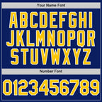Custom Royal Yellow-White Bomber Full-Snap Varsity Letterman Two Tone Hoodie Jacket photo 5