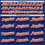 Custom Royal Orange-White Bomber Full-Snap Varsity Letterman Two Tone Hoodie Jacket photo 3