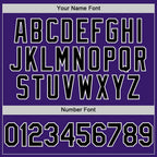 Custom Purple Black-White Bomber Full-Snap Varsity Letterman Two Tone Hoodie Jacket photo 5