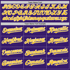 Custom Purple Gold-White Bomber Full-Snap Varsity Letterman Two Tone Hoodie Jacket photo 3