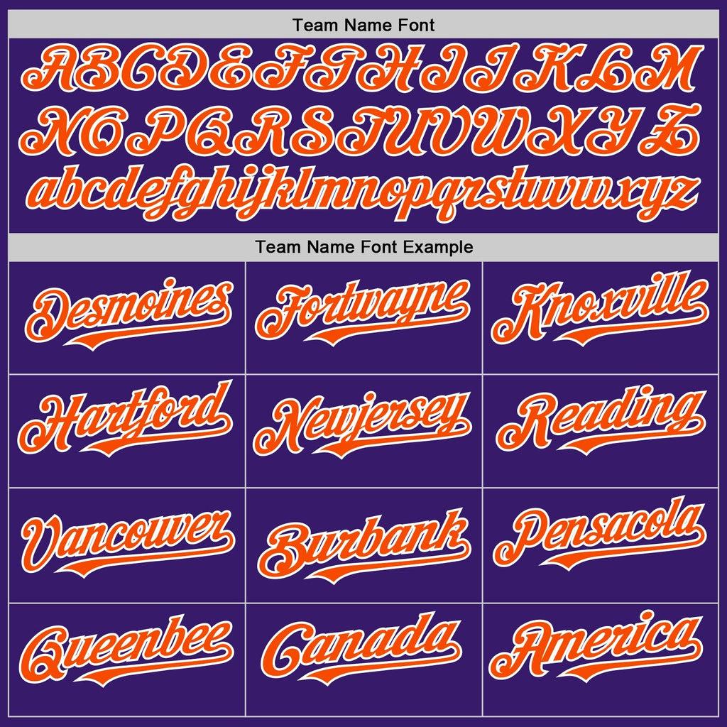 Custom Purple Orange-White Bomber Full-Snap Varsity Letterman Two Tone Hoodie Jacket photo 3