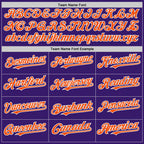 Custom Purple Orange-White Bomber Full-Snap Varsity Letterman Two Tone Hoodie Jacket photo 3