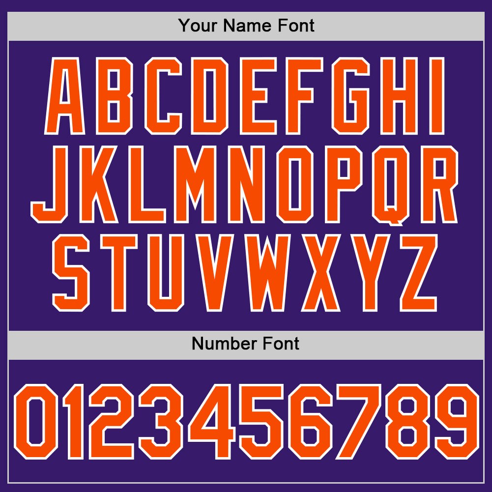 Custom Purple Orange-White Bomber Full-Snap Varsity Letterman Two Tone Hoodie Jacket photo 4