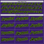 Custom Purple Black Cream-Neon Green Bomber Full-Snap Varsity Letterman Two Tone Hoodie Jacket photo 4