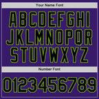 Custom Purple Black Cream-Neon Green Bomber Full-Snap Varsity Letterman Two Tone Hoodie Jacket photo 5