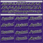 Custom Purple Black-White Bomber Full-Snap Varsity Letterman Two Tone Hoodie Jacket photo 4