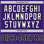 Custom Purple Black-White Bomber Full-Snap Varsity Letterman Two Tone Hoodie Jacket photo 5