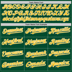 Custom Kelly Green Gold-White Bomber Full-Snap Varsity Letterman Two Tone Hoodie Jacket photo 3