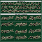 Custom Green Black-Cream Bomber Full-Snap Varsity Letterman Two Tone Hoodie Jacket photo 3