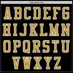 Custom Black Old Gold-White Bomber Varsity Letterman Zipper Jacket photo 4