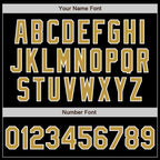 Custom Black Old Gold-White Bomber Varsity Letterman Zipper Jacket photo 5