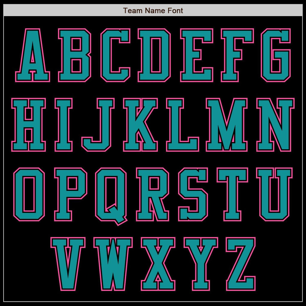 Custom Black Teal-Pink Bomber Varsity Letterman Zipper Jacket photo 5
