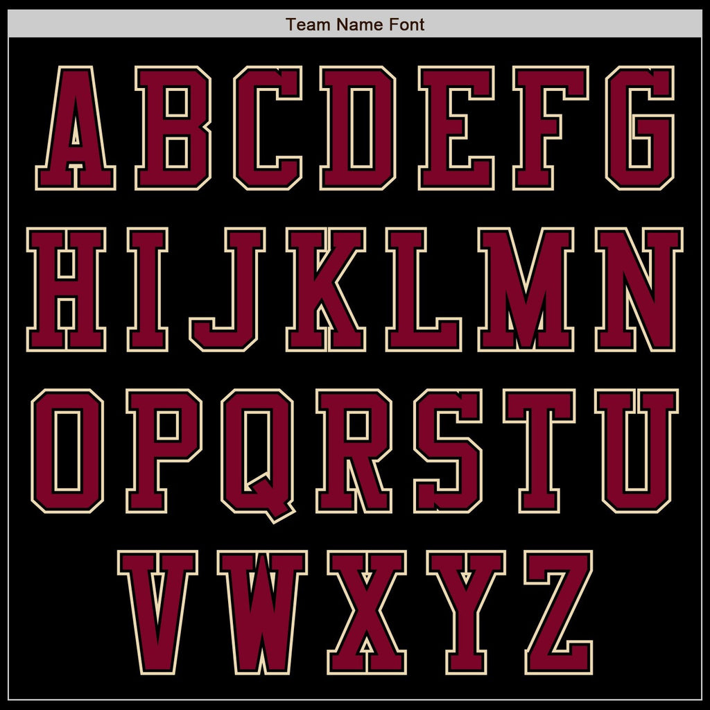 Custom Black Maroon-Cream Bomber Varsity Letterman Zipper Jacket photo 4