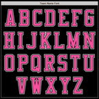 Custom Black Pink-White Bomber Varsity Letterman Zipper Jacket photo 4