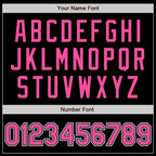 Custom Black Pink-White Bomber Varsity Letterman Zipper Jacket photo 5